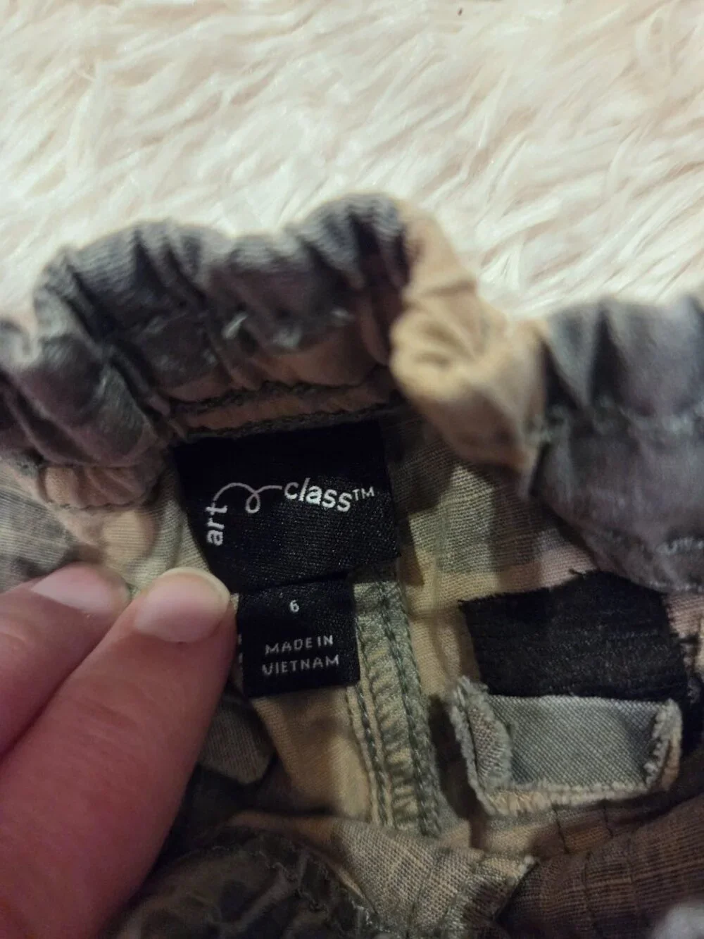Art Class Camo Jogger Pants, Elastic Waist, Cargo‎ Pockets,  Size 6
